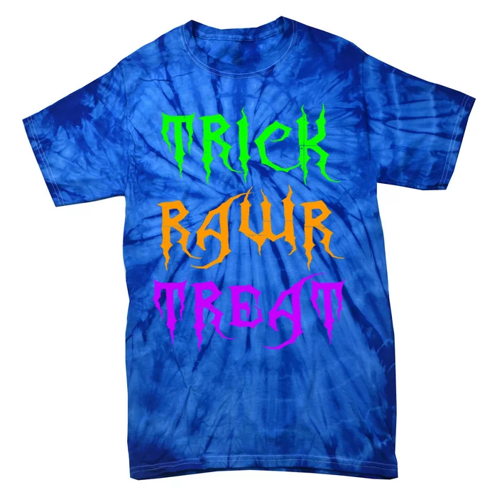 Trick Rawr Treat Cute Halloween Party Cool Gift Tie-Dye T-Shirt