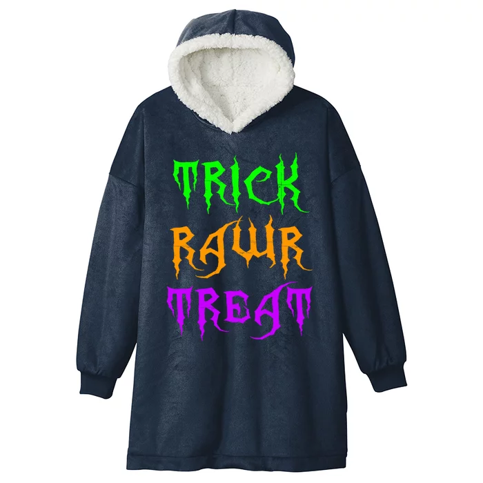 Trick Rawr Treat Cute Halloween Party Cool Gift Hooded Wearable Blanket