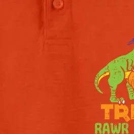 Trick Rawr Treat Dinosaur Dino Trex Halloween Cute Gift Dry Zone Grid Performance Polo