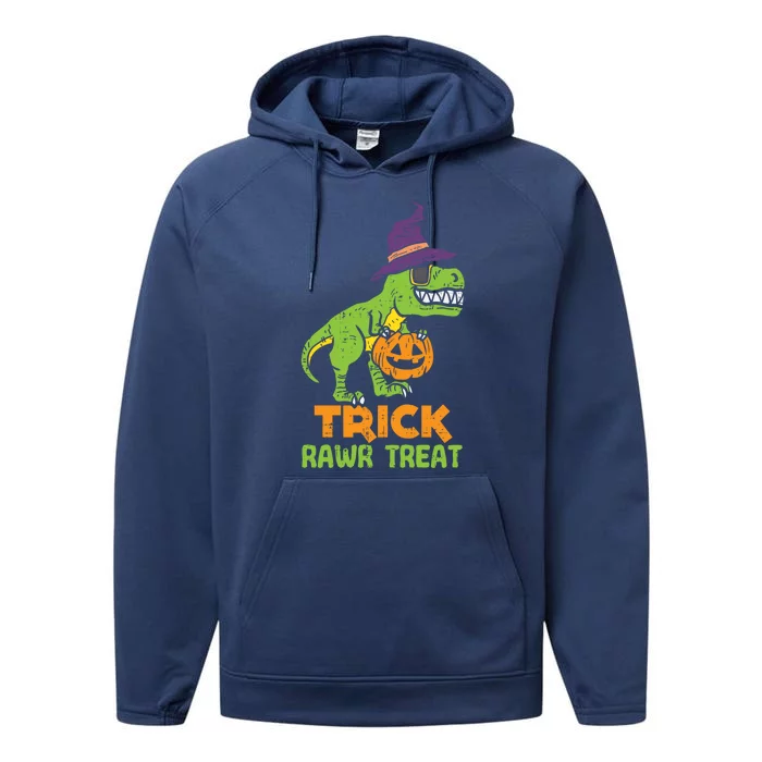 Trick Rawr Treat Dinosaur Dino Trex Halloween Cute Gift Performance Fleece Hoodie