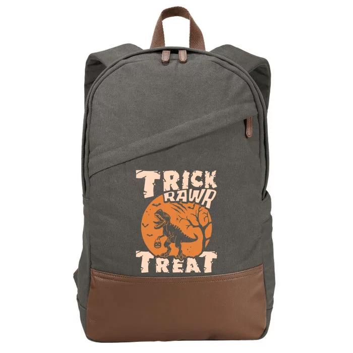 Trick Rawr Treat Dinosaur Halloween Costume Funny Great Gift Cotton Canvas Backpack