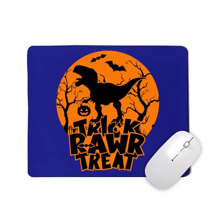 Trick Rawr Treat Dinosaur TRex Full Moon Bat Halloween Cool Gift Mousepad