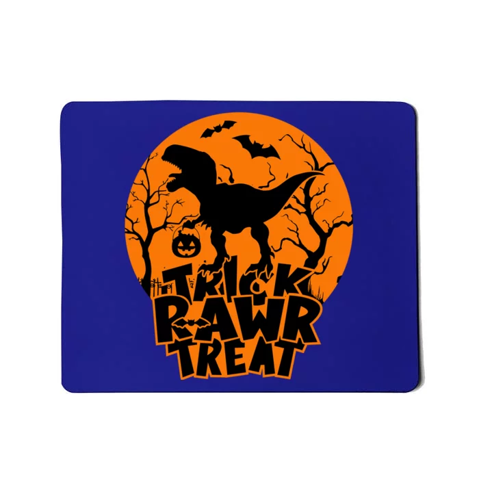 Trick Rawr Treat Dinosaur TRex Full Moon Bat Halloween Cool Gift Mousepad