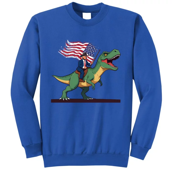 Trump Riding Trex July 4th Gift Sweatshirt