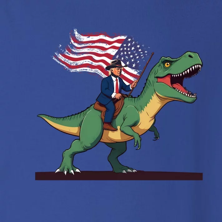 Trump Riding Trex July 4th Gift Toddler Long Sleeve Shirt