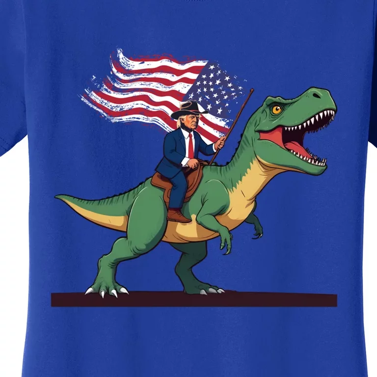 Trump Riding Trex July 4th Gift Women's T-Shirt