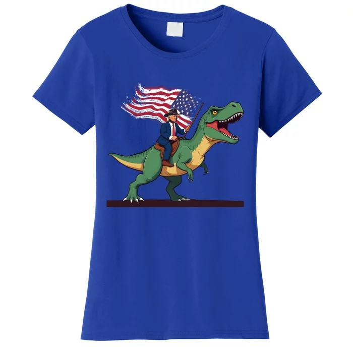 Trump Riding Trex July 4th Gift Women's T-Shirt