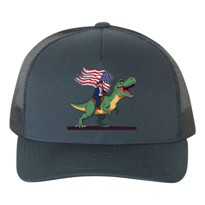 Trump Riding Trex July 4th Gift Yupoong Adult 5-Panel Trucker Hat