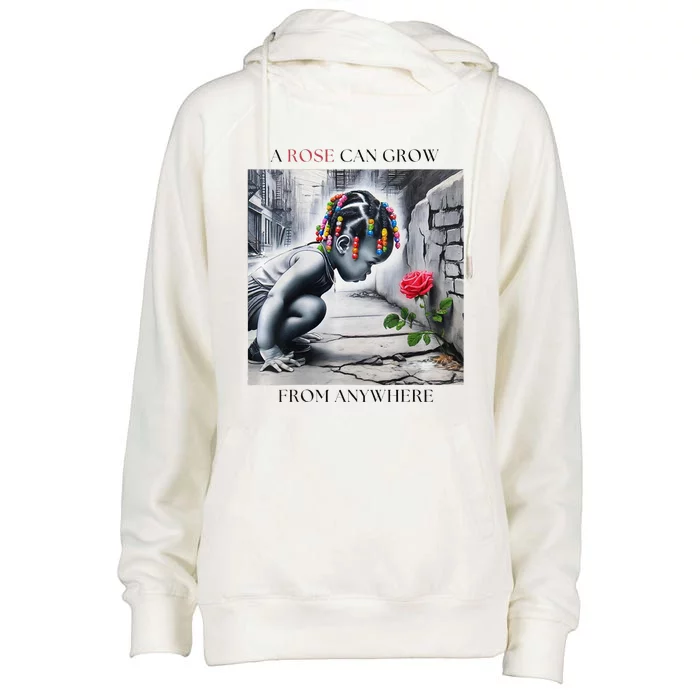 The Rose That Grew Womens Funnel Neck Pullover Hood