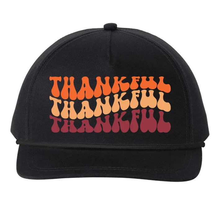 Thankful Retro Thanksgiving Snapback Five-Panel Rope Hat