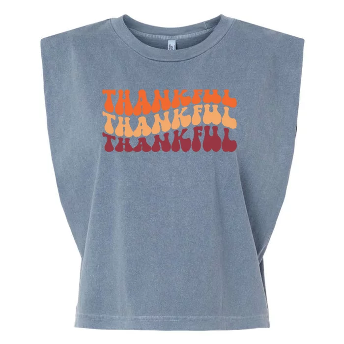 Thankful Retro Thanksgiving Garment-Dyed Women's Muscle Tee