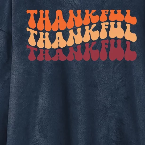 Thankful Retro Thanksgiving Hooded Wearable Blanket