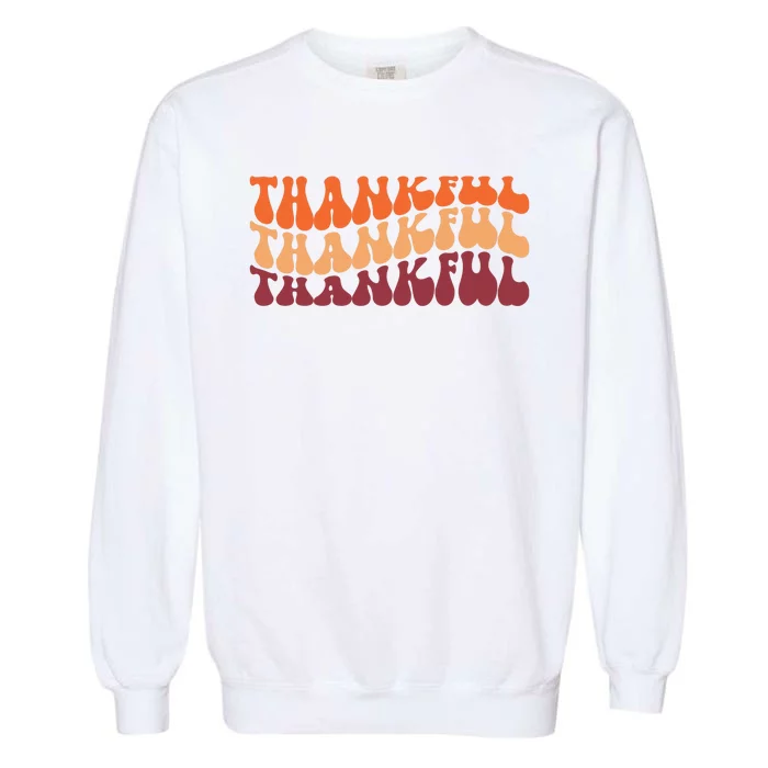 Thankful Retro Thanksgiving Garment-Dyed Sweatshirt