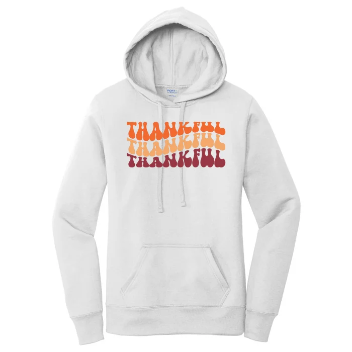 Thankful Retro Thanksgiving Women's Pullover Hoodie