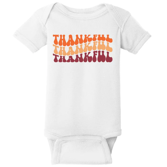 Thankful Retro Thanksgiving Baby Bodysuit