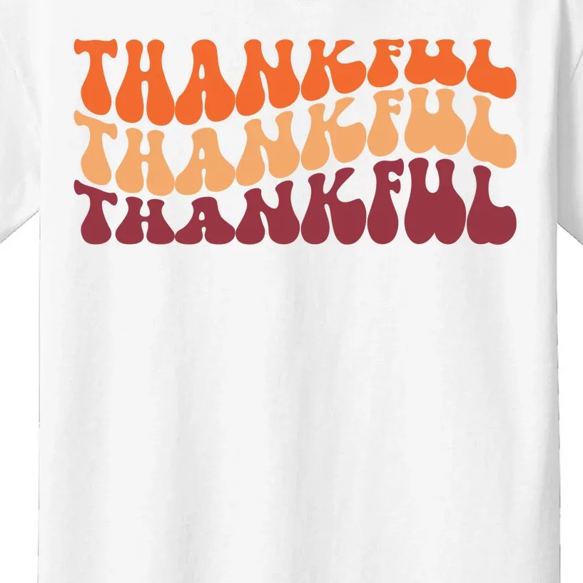 Thankful Retro Thanksgiving Kids T-Shirt