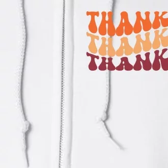 Thankful Retro Thanksgiving Full Zip Hoodie