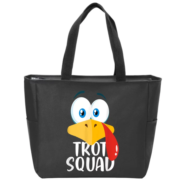 Thanksgiving Running Turkey Trot Squad Zip Tote Bag