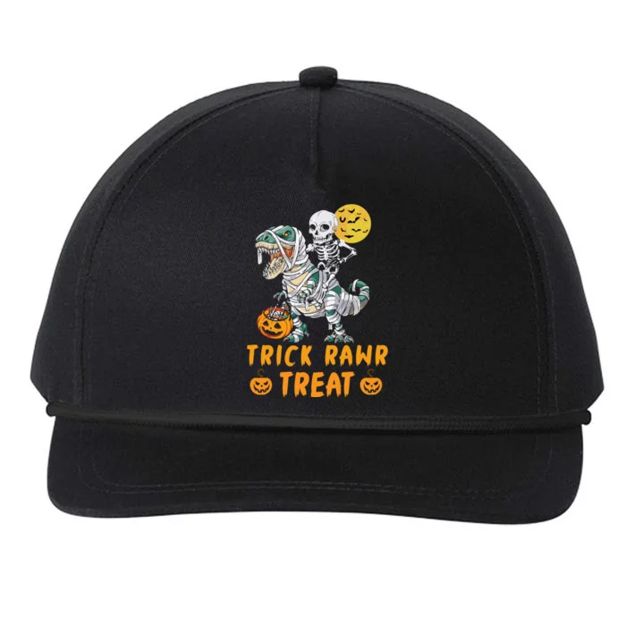 Trick Rawr Treat Dinosaur Trex Halloween Cool Gift Snapback Five-Panel Rope Hat