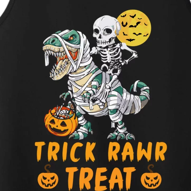 Trick Rawr Treat Dinosaur Trex Halloween Cool Gift Performance Tank