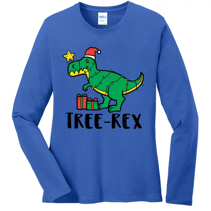 Tree Rex Trex Dino Funny Xmas Boy Christmas Toddler Gift Ladies Long Sleeve Shirt