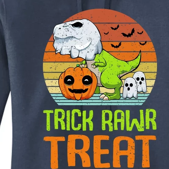 Trick Rawr Treat Funny Dinosaur TRex Halloween Costume Gift Women's Pullover Hoodie