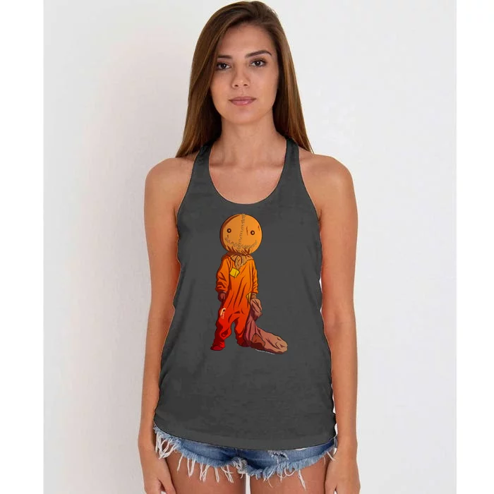 Sam Treat Or Trick Halloween Women's Knotted Racerback Tank