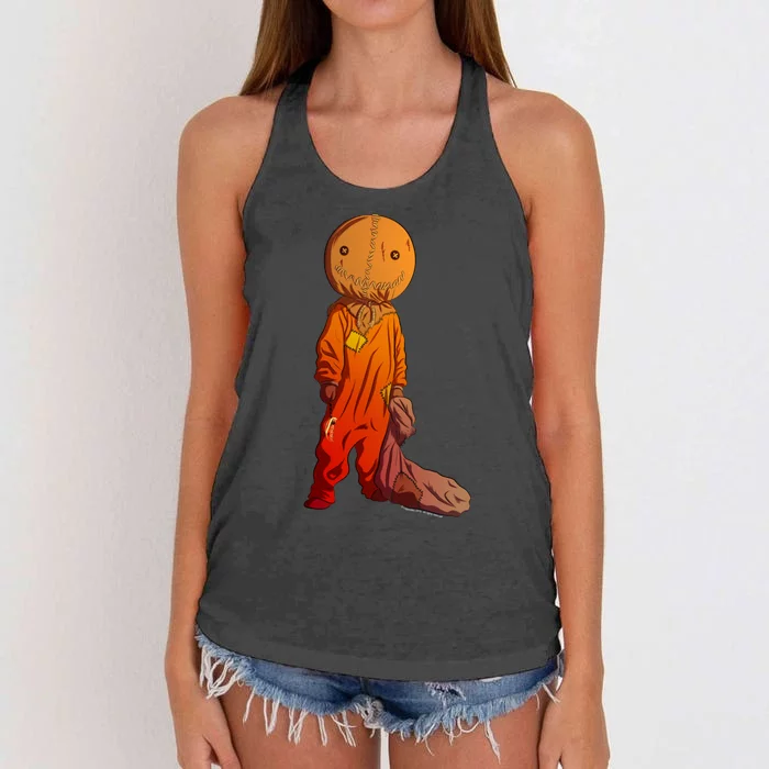 Sam Treat Or Trick Halloween Women's Knotted Racerback Tank