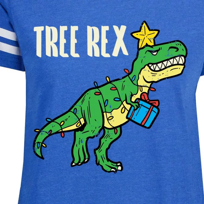 Tree Rex Trex Dino Funny Xmas Toddler Boys Christmas Cool Gift Enza Ladies Jersey Football T-Shirt