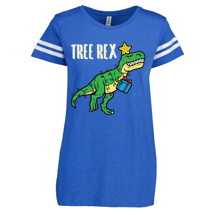 Tree Rex Trex Dino Funny Xmas Toddler Boys Christmas Cool Gift Enza Ladies Jersey Football T-Shirt