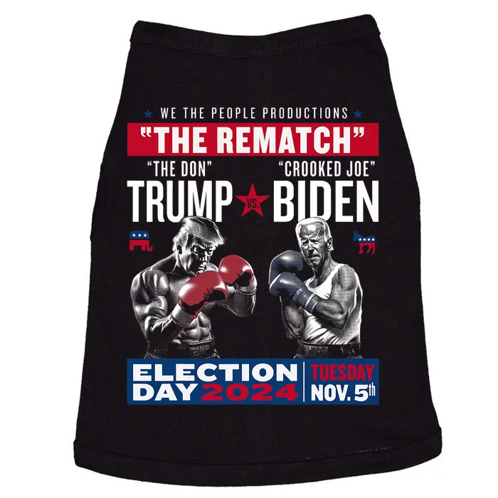 The Rematch The Don And Crooked Joe Pro Trump 2024 Funny Doggie Tank