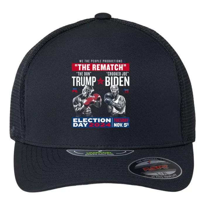 The Rematch The Don And Crooked Joe Pro Trump 2024 Funny Flexfit Unipanel Trucker Cap