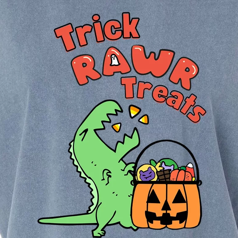 Trick Rawr Treat Dinosaur Trex Halloween Gift Garment-Dyed Women's Muscle Tee