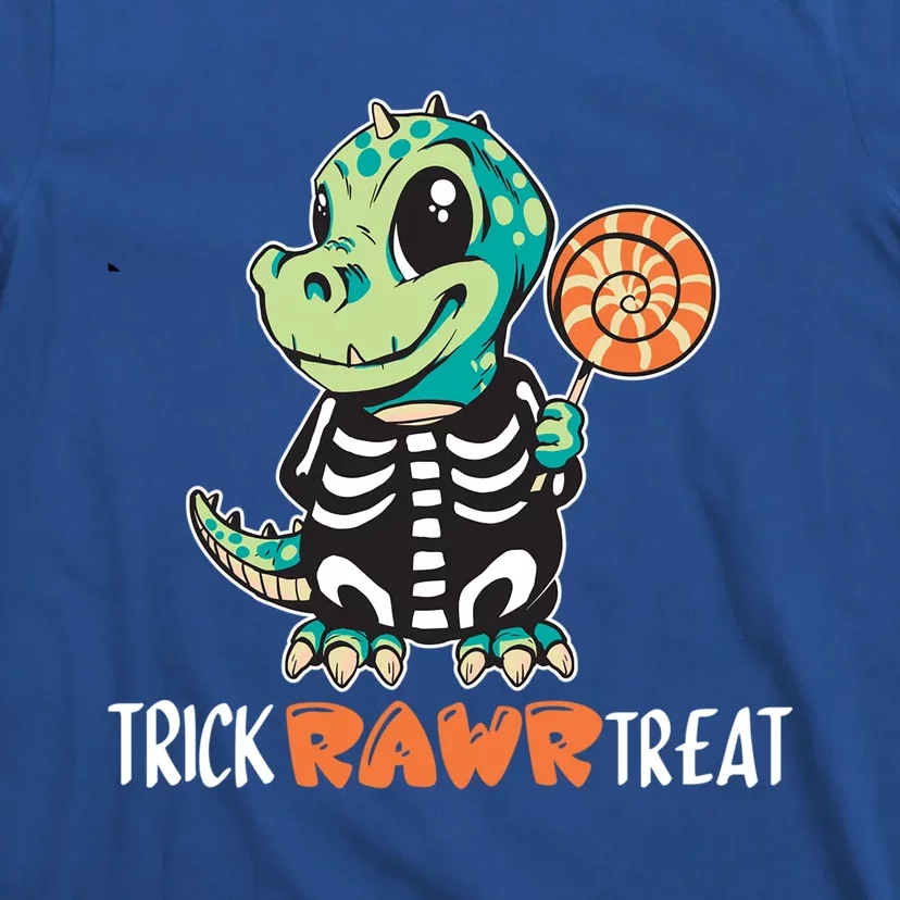 Trick Rawr Treat Funny Halloween Dinosaur Skeleton Trex Funny Gift T-Shirt