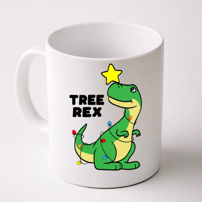 Tree Rex Trex Christmas Tree Dinosaur Merry Christmas Gift Front & Back Coffee Mug