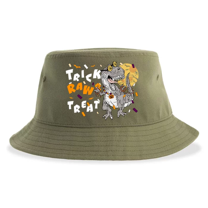 Trick Rawr Treat Halloween T Rex Dinosaur Gift Sustainable Bucket Hat