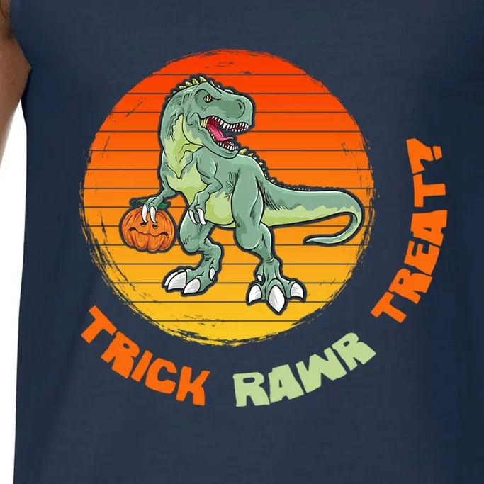 Trick Rawr Treat Halloween T Rex Pumpkin Dinosaur Funny Funny Gift Comfort Colors® Tank Top