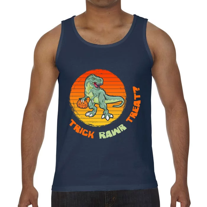 Trick Rawr Treat Halloween T Rex Pumpkin Dinosaur Funny Funny Gift Comfort Colors® Tank Top