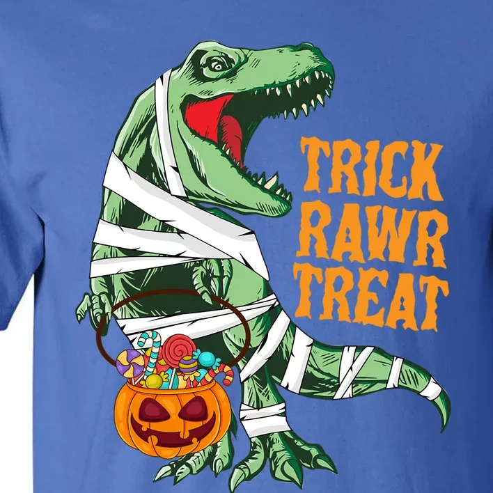 Trick Rawr Treat Halloween TRex Dinosaur Ghost Print Gift Tall T-Shirt