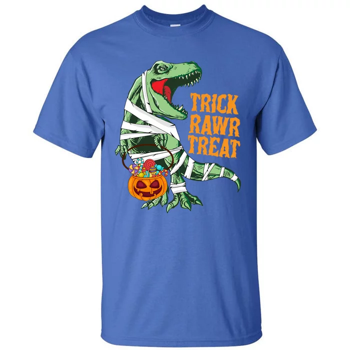 Trick Rawr Treat Halloween TRex Dinosaur Ghost Print Gift Tall T-Shirt