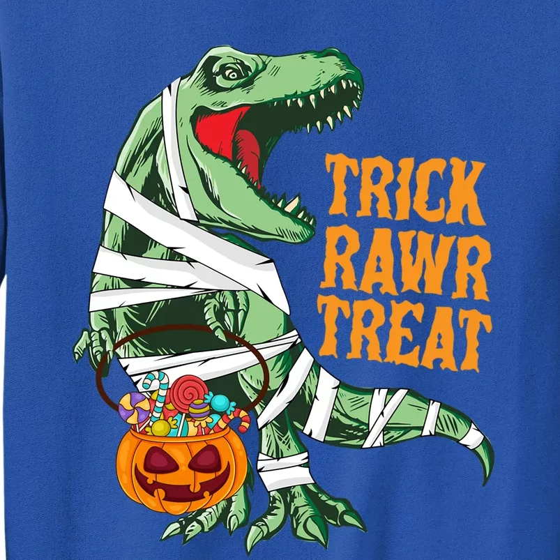 Trick Rawr Treat Halloween TRex Dinosaur Ghost Print Gift Tall Sweatshirt