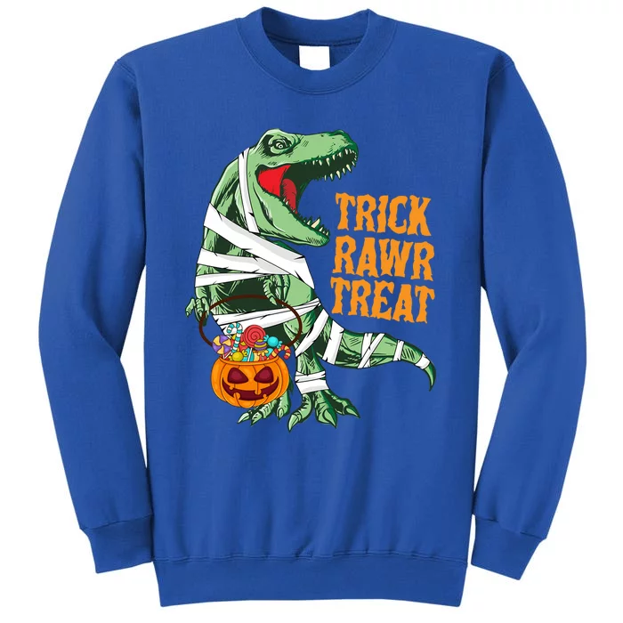 Trick Rawr Treat Halloween TRex Dinosaur Ghost Print Gift Tall Sweatshirt