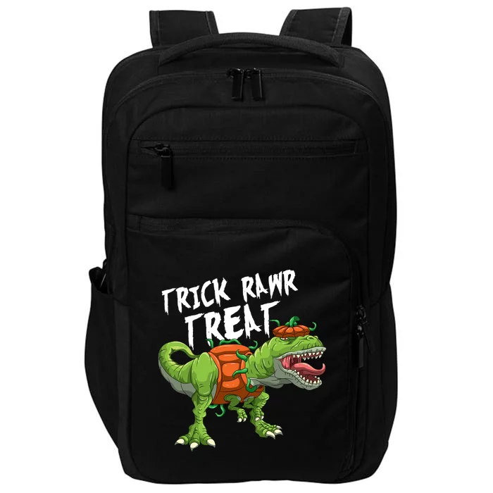 Trick Rawr Treat Pumpkin TRex Halloween Dinosaur Gift Impact Tech Backpack