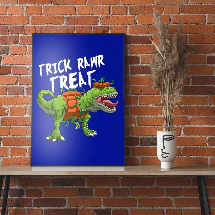 Trick Rawr Treat Pumpkin TRex Halloween Dinosaur Gift Poster