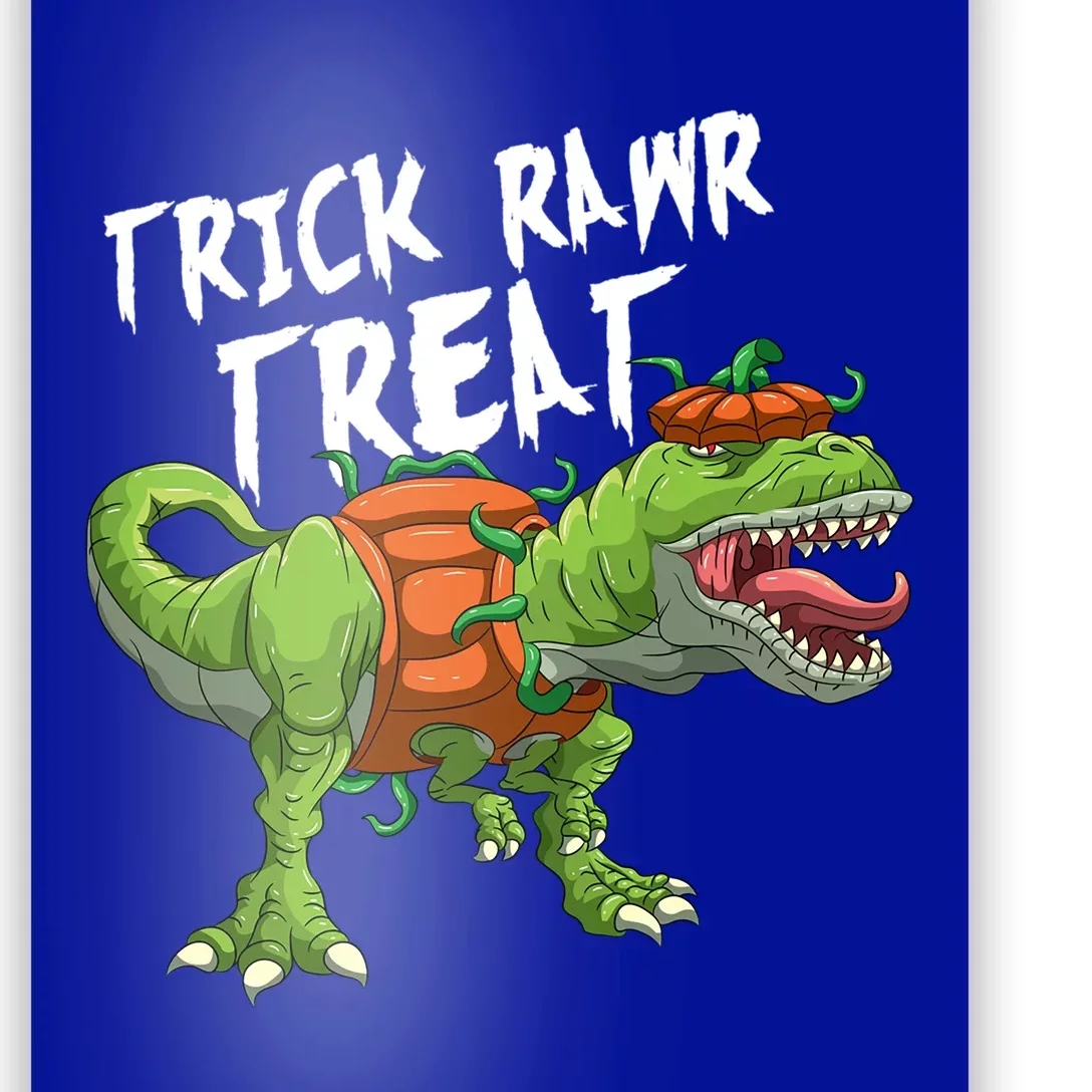 Trick Rawr Treat Pumpkin TRex Halloween Dinosaur Gift Poster