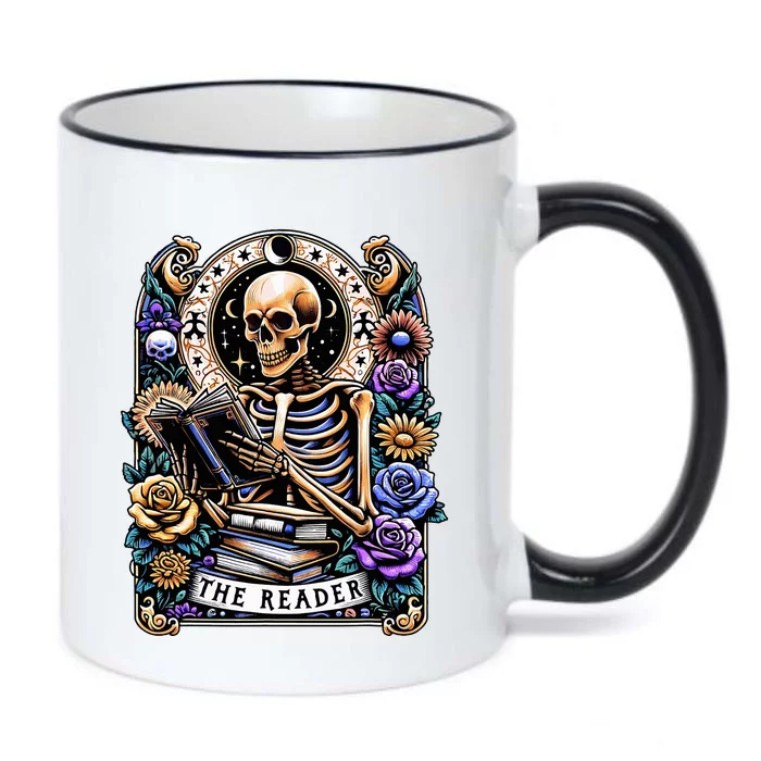 The Reader Tarot Card Halloween Reading Skeleton Black Color Changing Mug