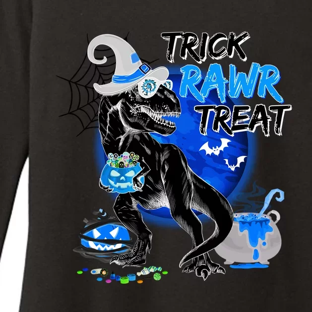 Trick Rawr Treat Scary Witch Dinosaur Pumpkin Cute Halloween Gift Womens CVC Long Sleeve Shirt