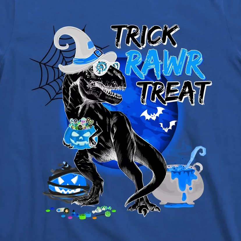 Trick Rawr Treat Scary Witch Dinosaur Pumpkin Cute Halloween Gift T-Shirt