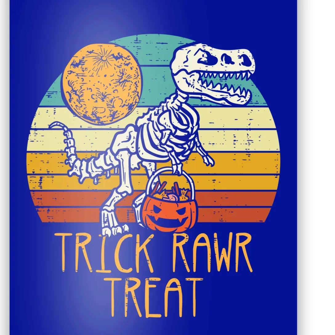 Trick Rawr Treat Skeleton Dino Trex Halloween Gift Poster