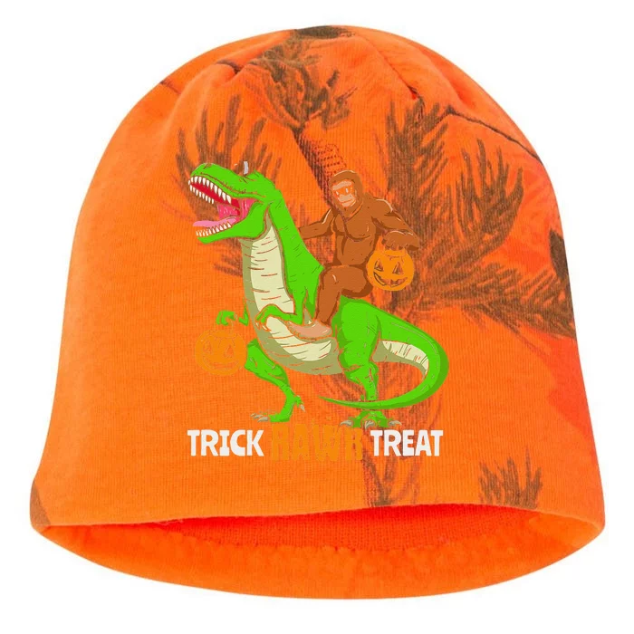 Trick Rawr Treat Bigfoot Riding T Rex Dinosaur Halloween Kati - Camo Knit Beanie